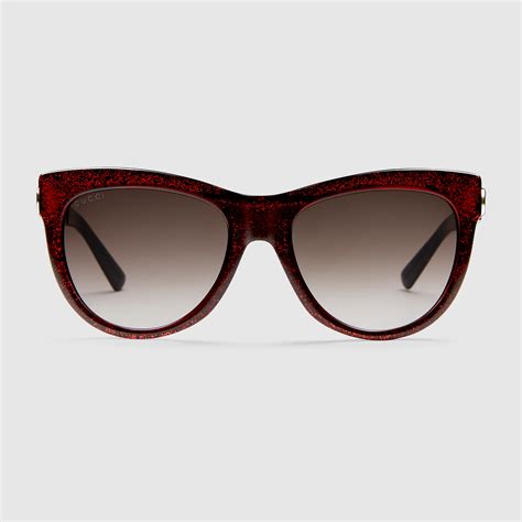 gucci sunglasses half rim cat eye glitter|luxury designer sunglasses cat eye.